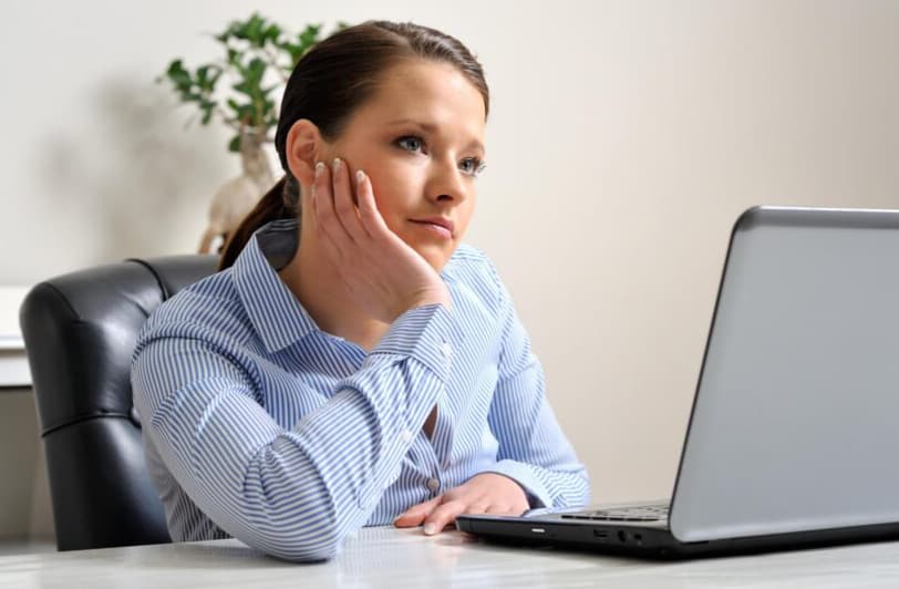ADHD woman on compute dazed